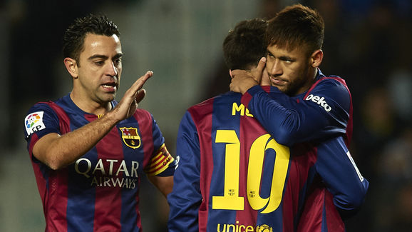 Neymar JR,Lionel Messi,Xavi