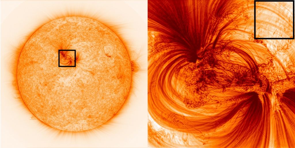 Foto| Veja fios de plasma com 200 km de diâmetro saindo da superfície do Sol - 2