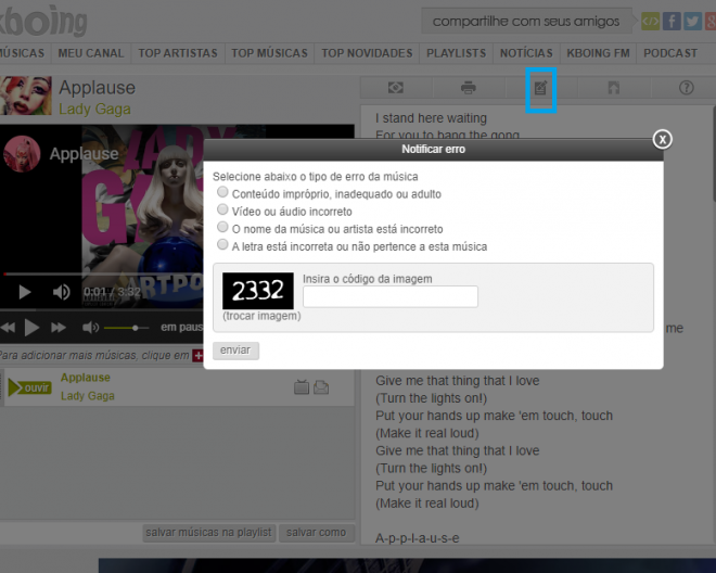 Kboing: como usar o site para ouvir músicas com letras online - 6