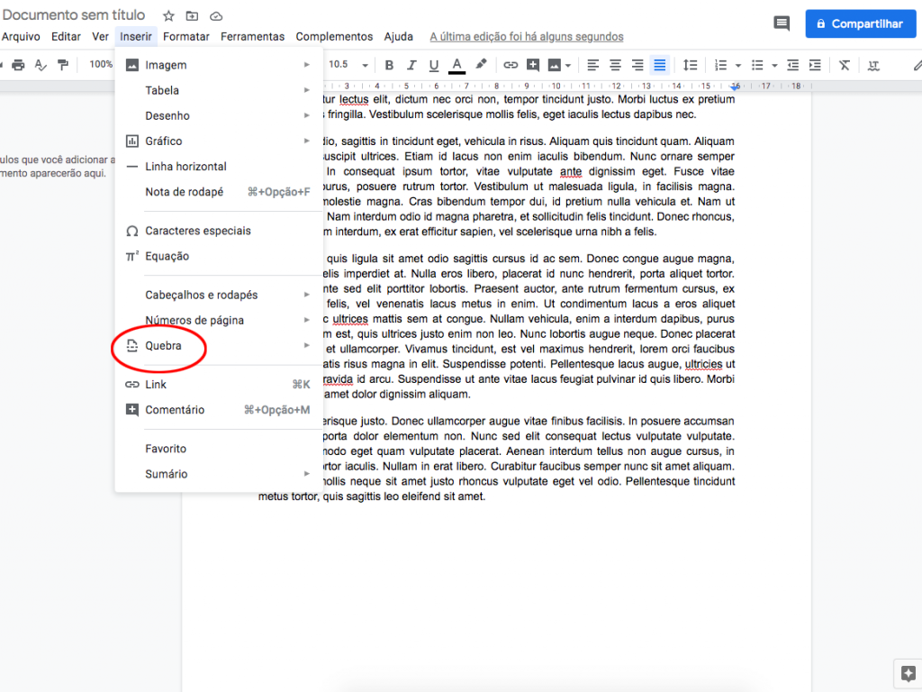 Google Docs: como usar o recurso quebra de página - 3