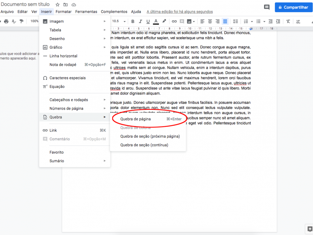 Google Docs: como usar o recurso quebra de página - 4