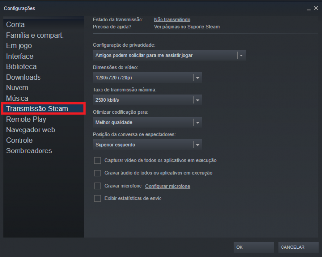 Como configurar e iniciar uma transmissão na Steam - 3