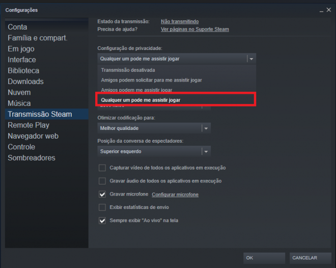 Como configurar e iniciar uma transmissão na Steam - 4