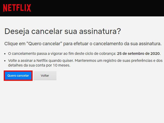 Como cancelar a conta na Netflix - 10