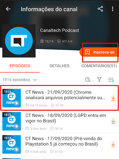 Como ouvir podcasts no Castbox pelo celular - 5