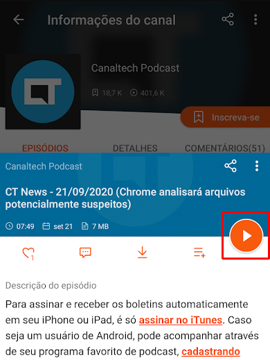 Como ouvir podcasts no Castbox pelo celular - 6