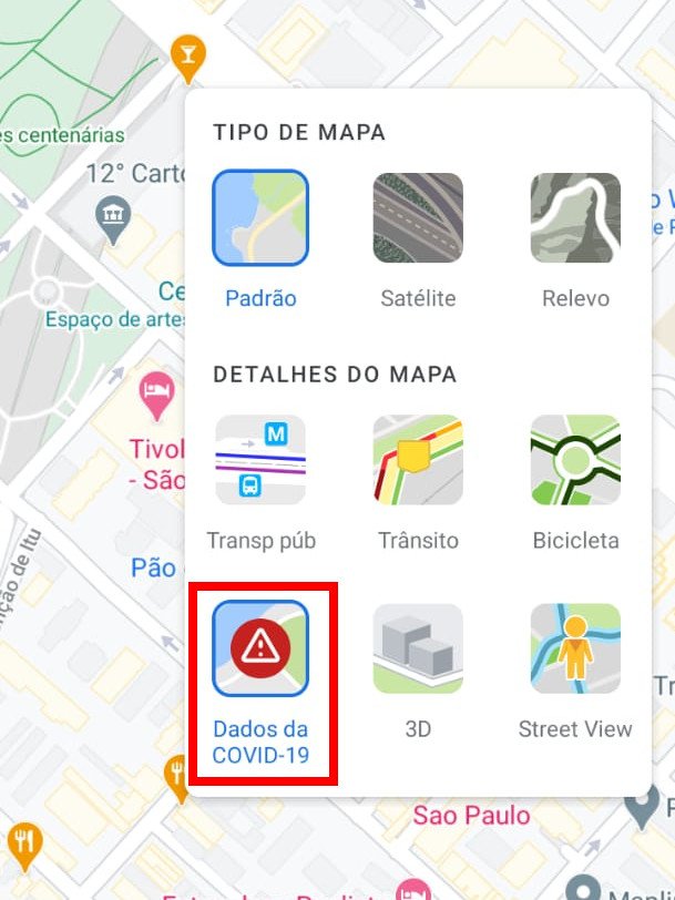 Como ver no Google Maps regiões com novos casos de COVID-19 - 3