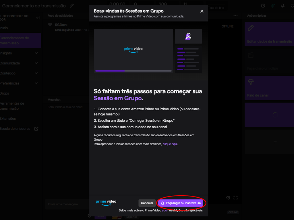Como vincular sua conta Twitch com a Amazon Prime e criar uma Watch Party - 6