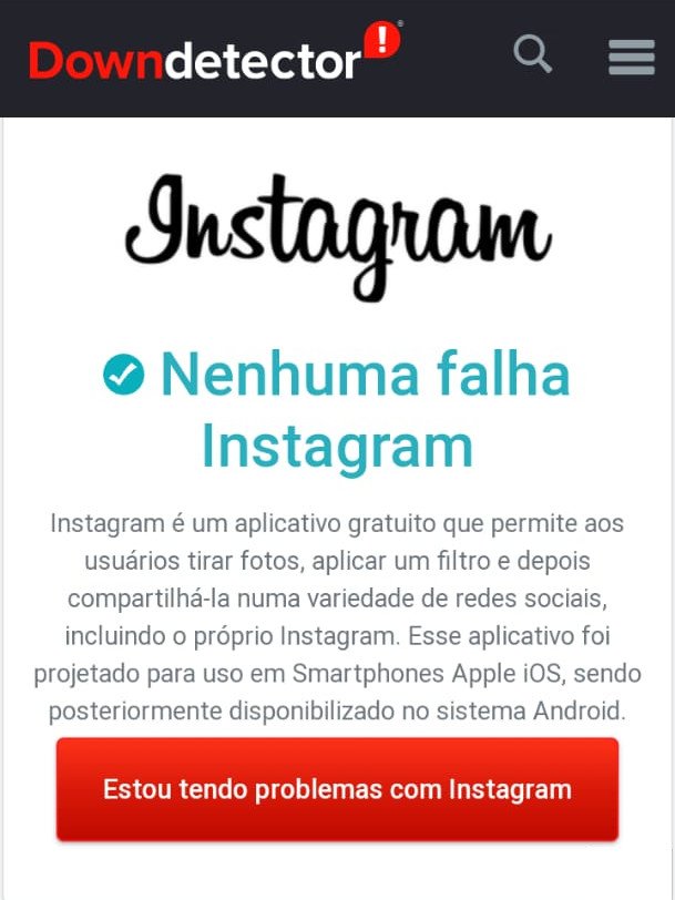 Instagram fora do ar? O que fazer quando a rede social fica indisponível - 2