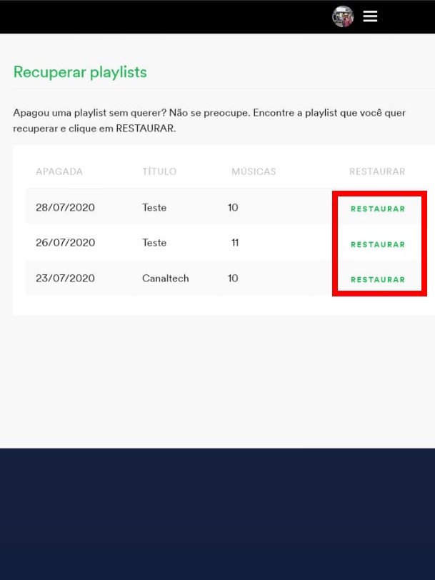 Spotify: como recuperar uma playlist que você excluiu - 5