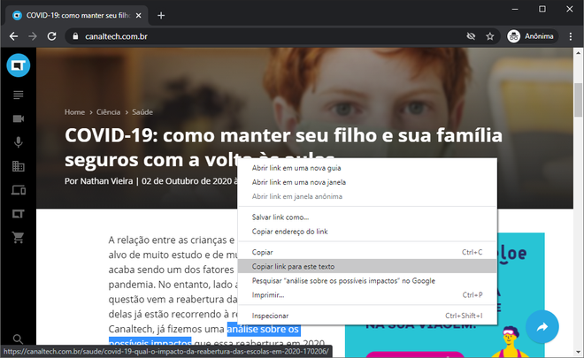 Chrome permite criar link para trecho específico de páginas em versão de testes - 2