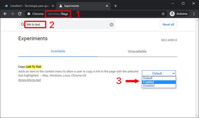 Chrome permite criar link para trecho específico de páginas em versão de testes - 3