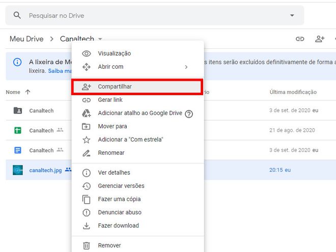 Google Drive: como manter arquivos privados em pasta compartilhada - 2