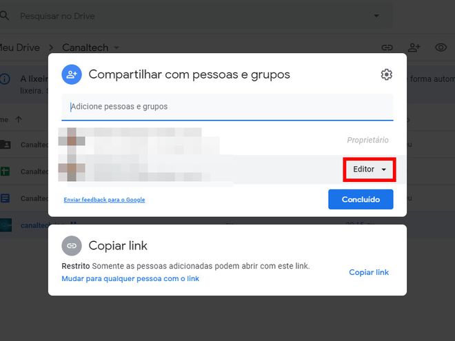 Google Drive: como manter arquivos privados em pasta compartilhada - 3