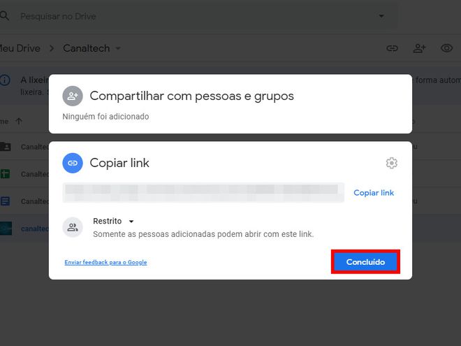 Google Drive: como manter arquivos privados em pasta compartilhada - 8