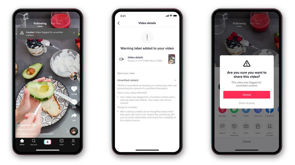 TikTok vai informar quando um vídeo apresenta informações duvidosas - 2