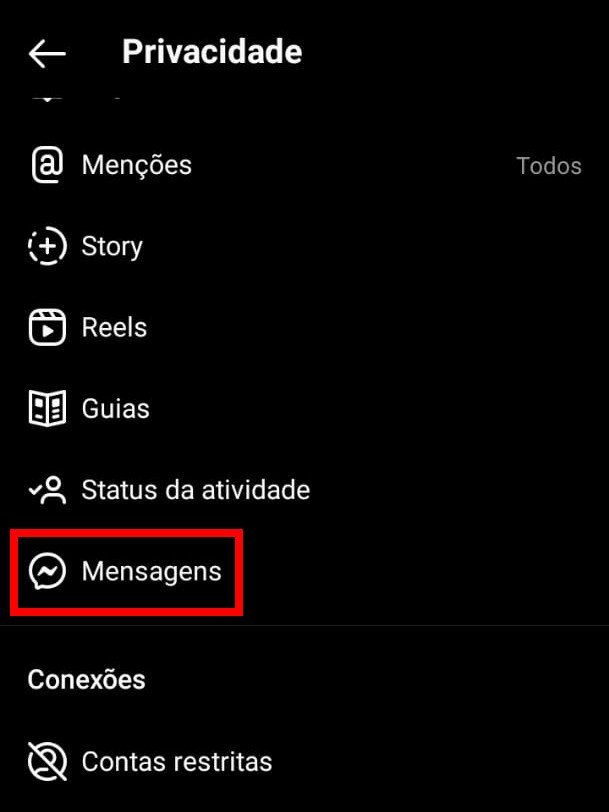 Como desativar solicitações de mensagens no Direct - 5