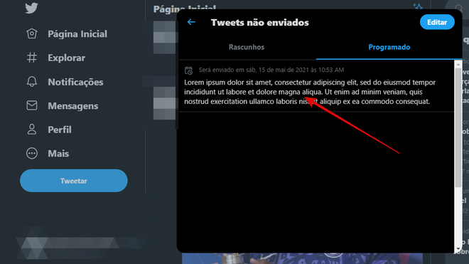 Como editar um tweet programado - 4