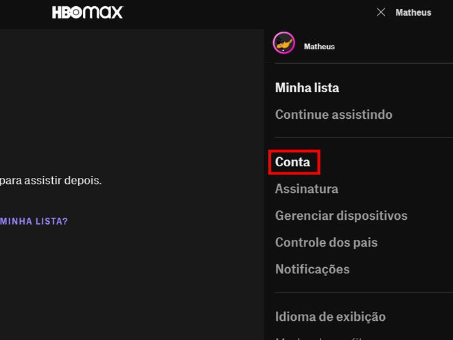 Como editar sua senha do HBO Max - 9