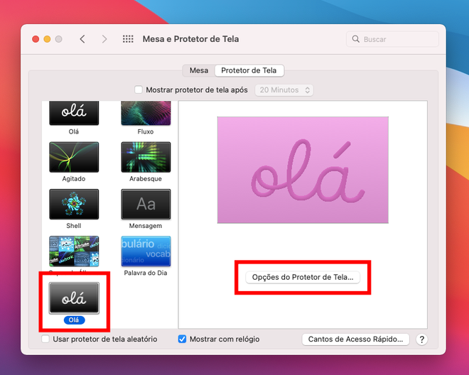 Como instalar o protetor de tela Hello no macOS Big Sur - 11