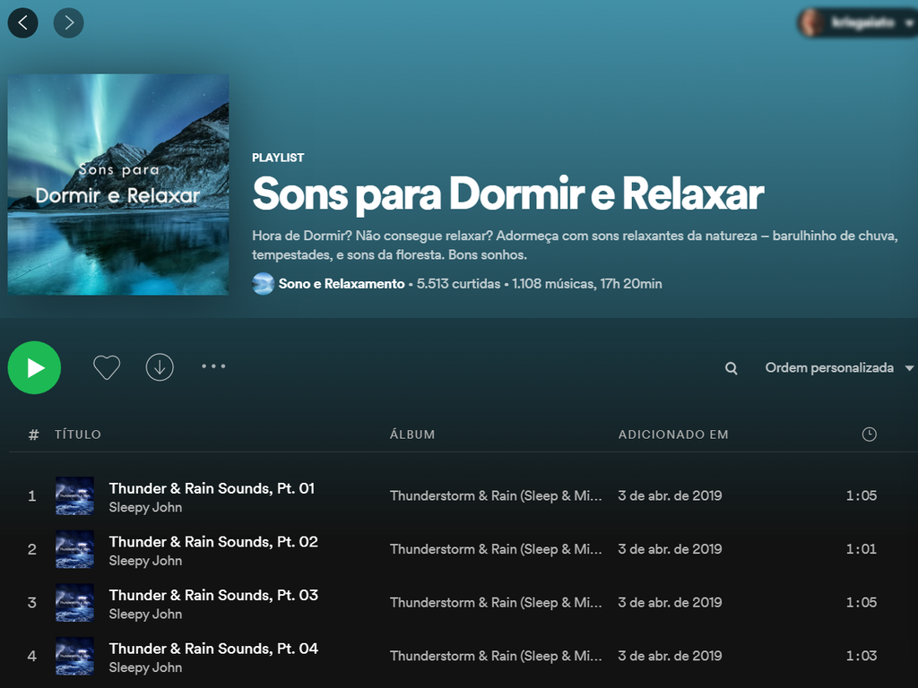 5 Playlists no Spotify com sons da natureza para acalmar e dormir - 2