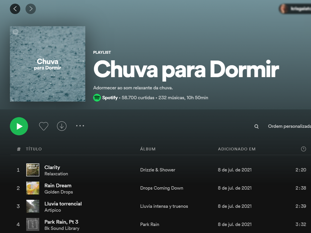 5 Playlists no Spotify com sons da natureza para acalmar e dormir - 4