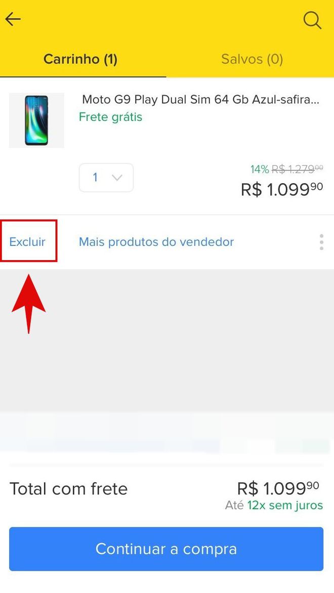 Como retirar um produto do carrinho do Mercado Livre - 5