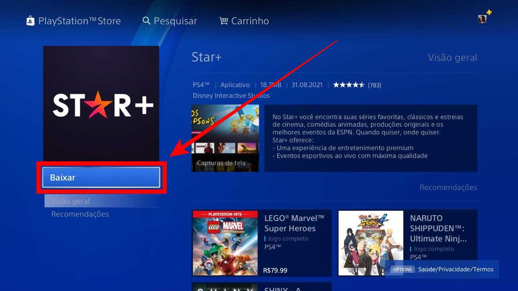 Como baixar o Star+ no PS4 e PS5 - 5