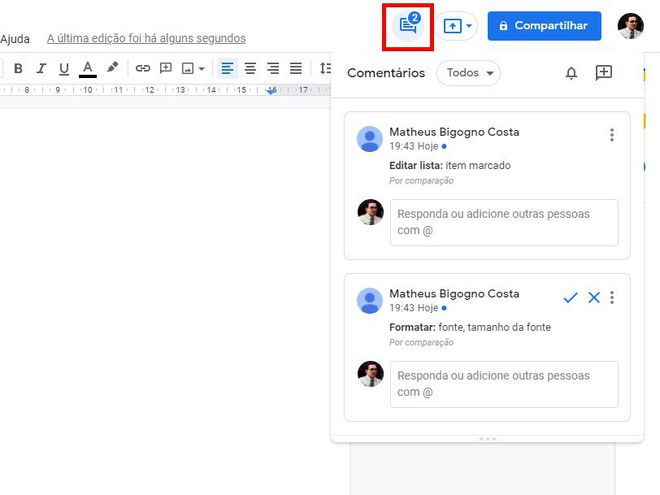 Como comparar dois documentos usando o Google Docs - 9