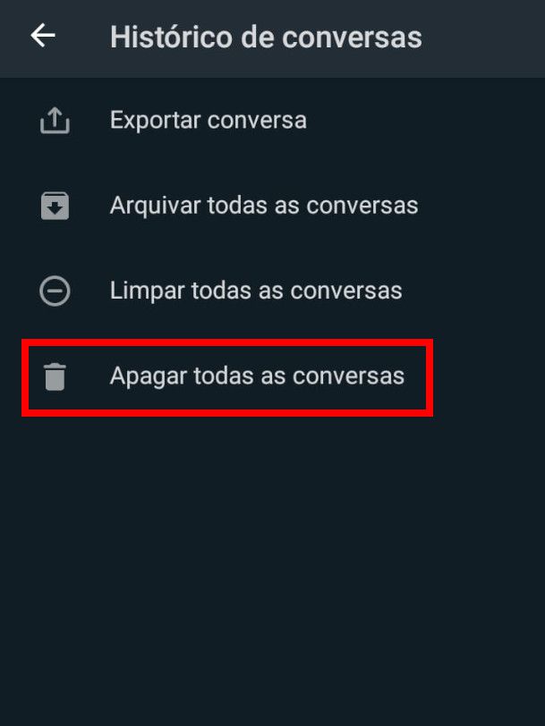 Como limpar as conversas do WhatsApp - 12