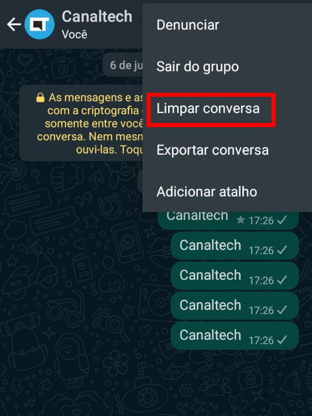 Como limpar as conversas do WhatsApp - 4