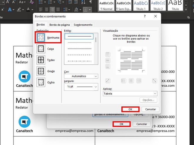 Como fazer um cartão de visita no Word - 16