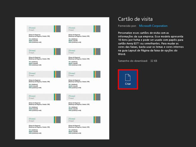 Como fazer um cartão de visita no Word - 4