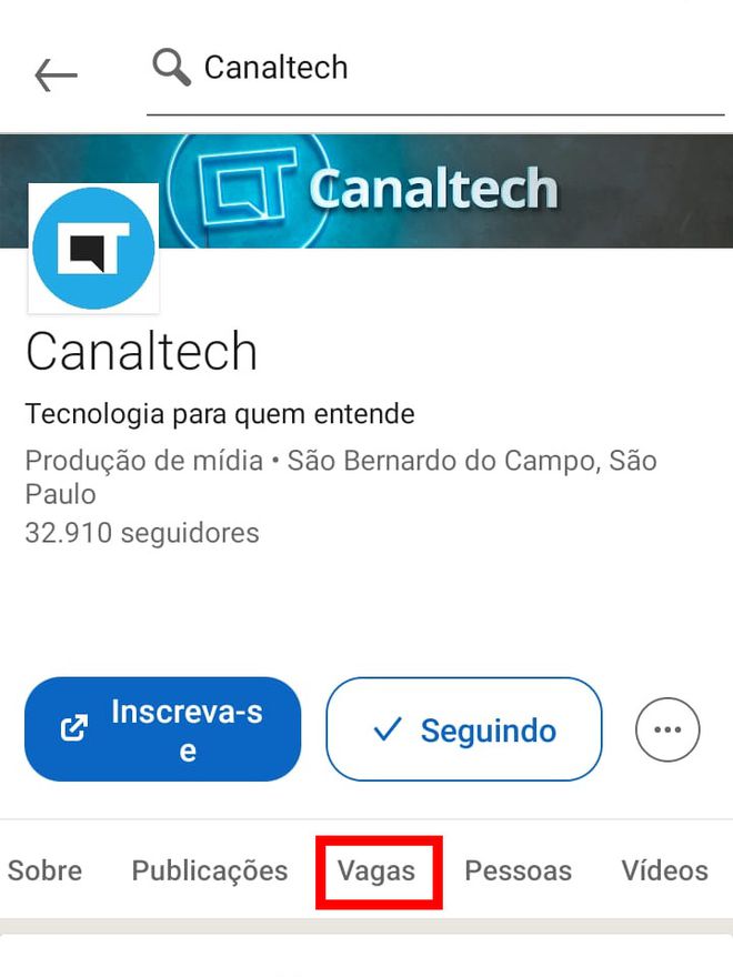 Como usar o LinkedIn para procurar vagas pelo celular - 2