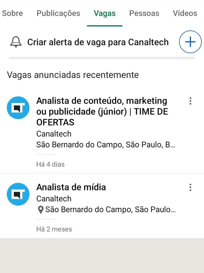 Como usar o LinkedIn para procurar vagas pelo celular - 3