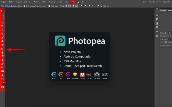 Como usar o Photopea online - 2
