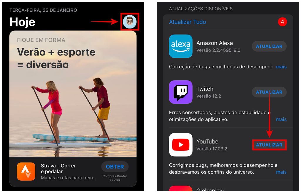 Como atualizar o YouTube - 3