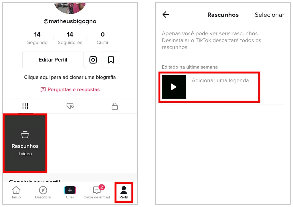 Onde fica a lixeira do TikTok? - 3