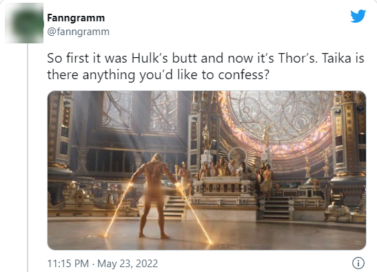 A cena do bumbum foi a mais difícil de gravar em Thor: Amor e Trovão