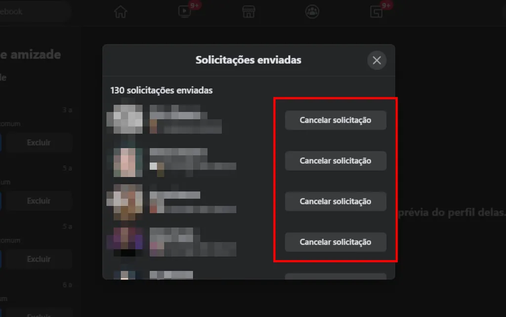 Como cancelar solicitação de amizade no Facebook - 4