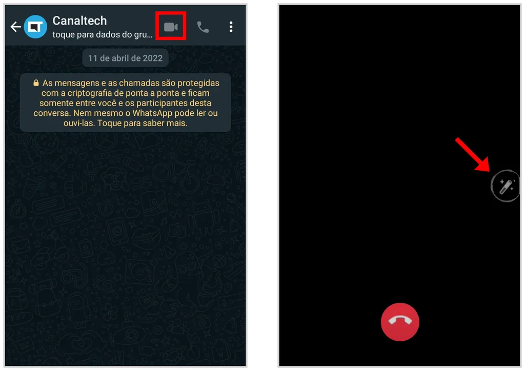 Como colocar filtro na chamada de vídeo do WhatsApp - 3