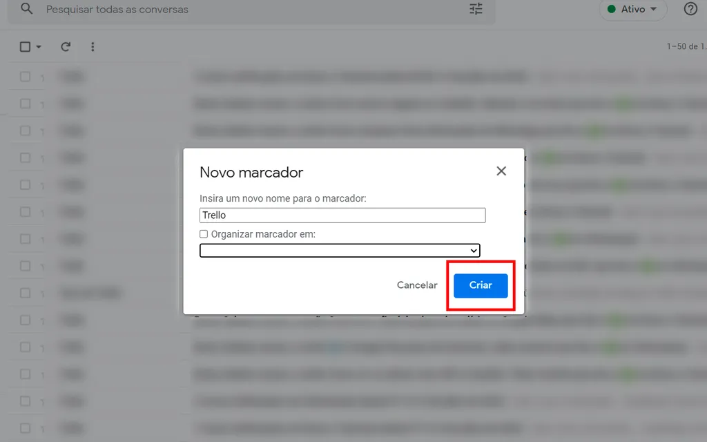Como criar pastas no Gmail | Marcadores - 3