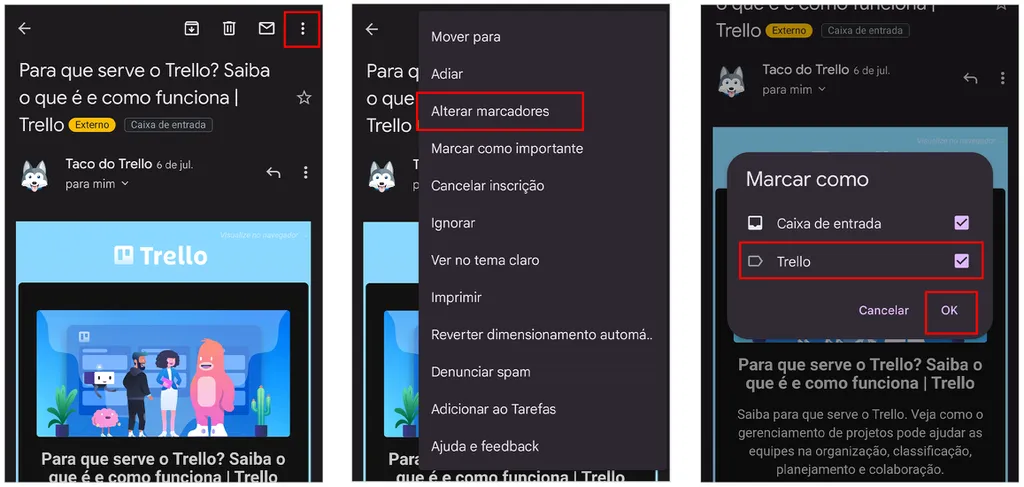 Como criar pastas no Gmail | Marcadores - 6