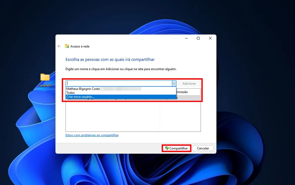 Como criar uma pasta compartilhada - 4