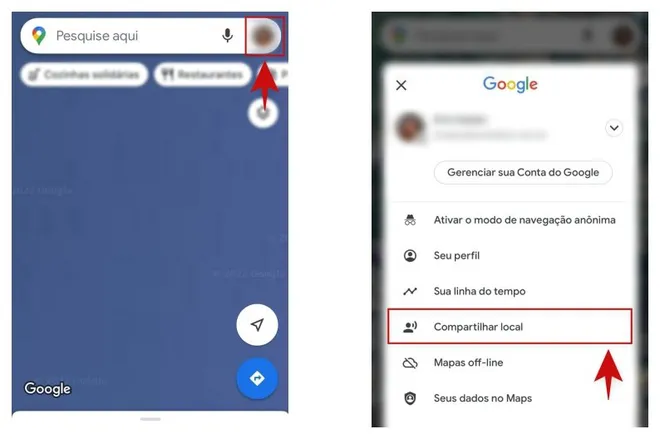 Como enviar a sua localização atual pelo Google Maps - 2