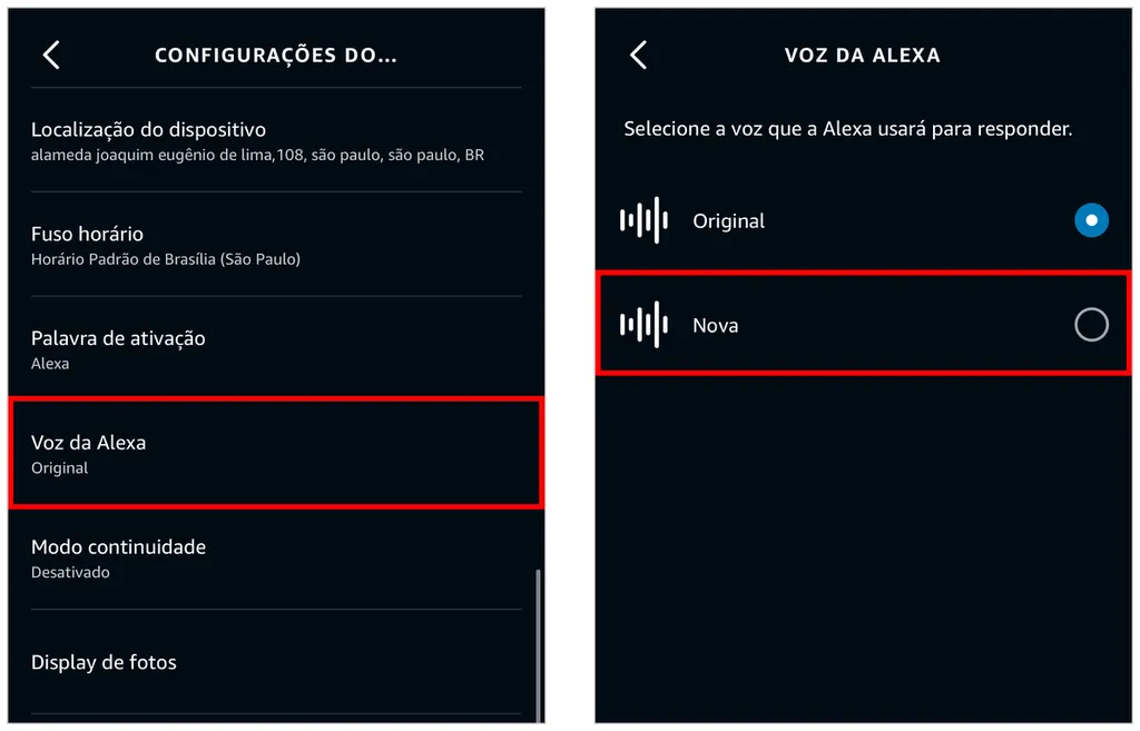 Como mudar a voz da Alexa - 3