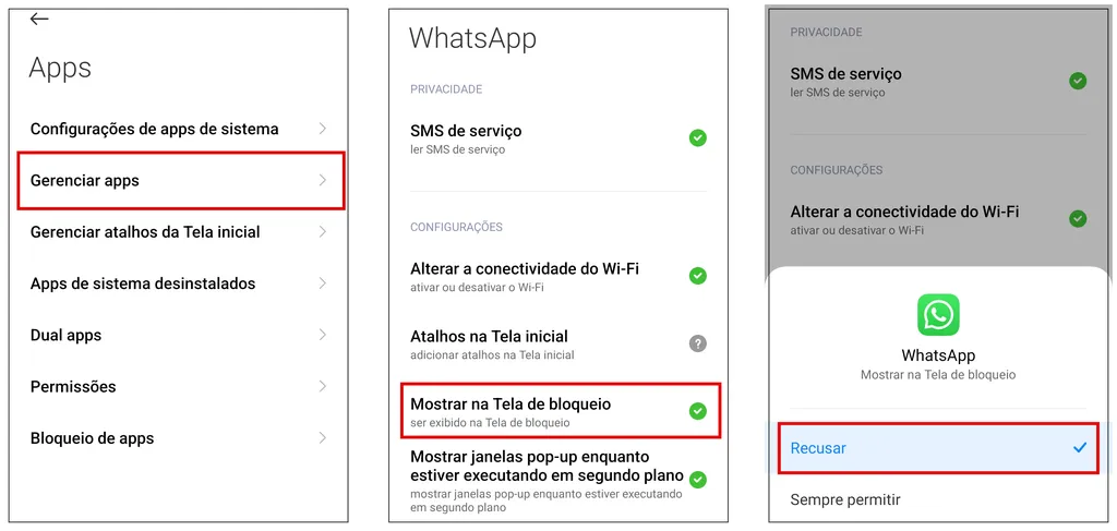 Como ocultar mensagem do WhatsApp na barra de notificação - 3