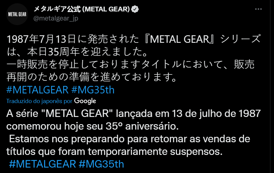 Konami retoma as vendas de jogos clássicos de Metal Gear Solid em comemoração aos 35 anos da série - 2