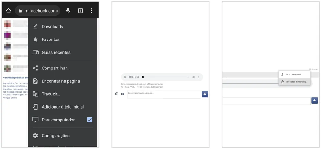 Como baixar um áudio do Messenger - 2