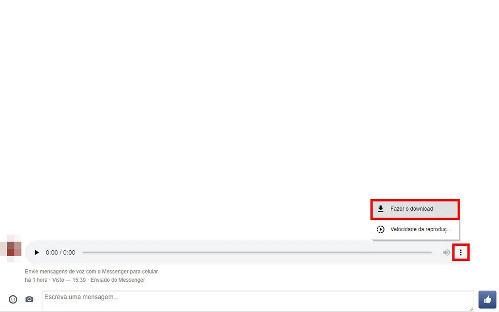 Como baixar um áudio do Messenger - 3
